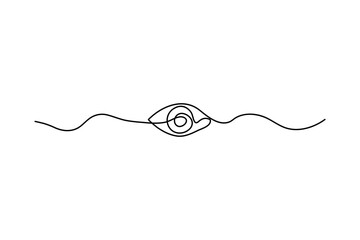Obraz premium Eye continuous single line art and isolated outline vector design 