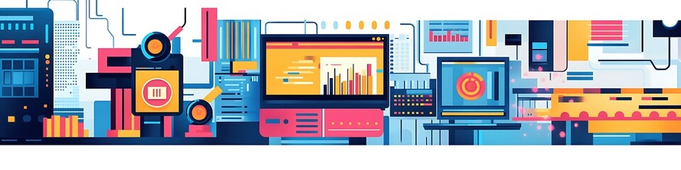 Abstract Digital Data Processing System Illustration