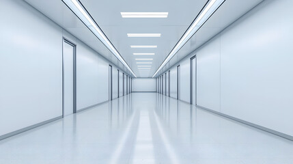 Obraz premium Modern Minimalist Hallway with Bright Lighting