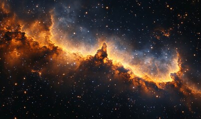 Abstract Space Scene with Nebula, Generative AI