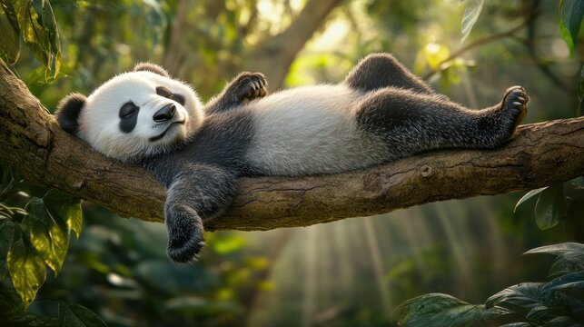 Peaceful Panda Slumber: A Dreamy Day in the Bamboo Forest