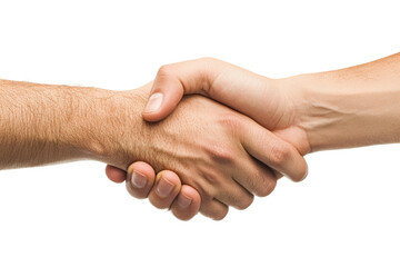 Hands clasping in a firm handshake agreement