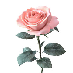A Delicate Pink Rose Artistic Still Life Vibrant and Serene