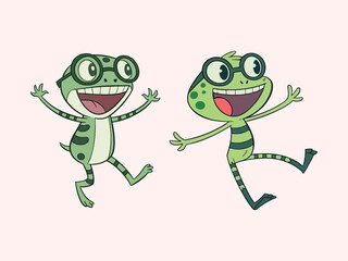 A cartoon frog character sporting sunglasses illustration
