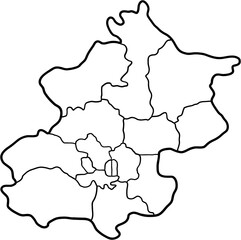 freehand drawing of Beijing city map.