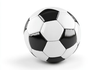 Obraz premium Soccer Ball on White Background - A classic black and white soccer ball on a clean white background. Symbolizing sport, competition, teamwork, victory, and global unity
