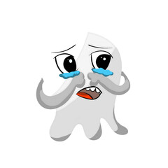 the ghost cartoon being sad