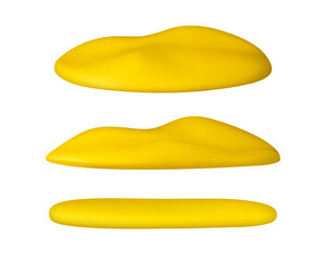 Beach sand island vector 3d icon set. Cartoon dune isolated on white background. Desert hills, summer vacation design element