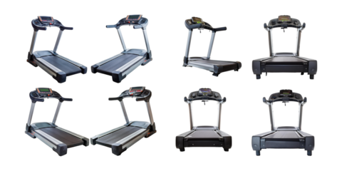Variety of Treadmills for Home and Gym Workout Sessions Displayed, isolated on transparent background