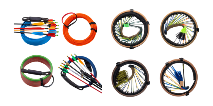 Colorful Office Supplies in Organized Circular Arrangements