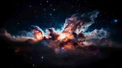 Fototapeta premium Cosmic Nebula Starry Night Sky Galaxy Space Astronomy