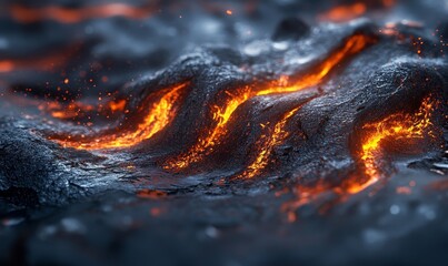 Fototapeta premium 3D Lava Flow Design, Generative AI
