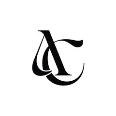 AC monogram logo design letter text name symbol monochrome logotype alphabet character simple logo