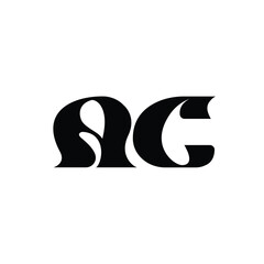 AC monogram logo design letter text name symbol monochrome logotype alphabet character simple logo