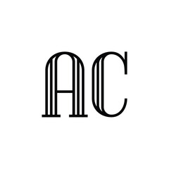 AC monogram logo design letter text name symbol monochrome logotype alphabet character simple logo
