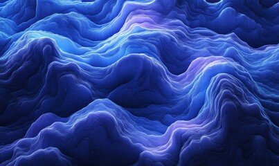 Obraz premium Abstract Blue Glowing Lines, Generative AI