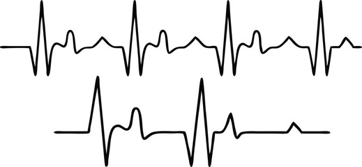 Fototapeta premium Heartbeat line set. EKG. Vector