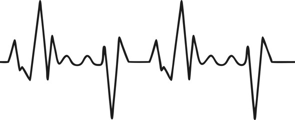 Heartbeat line set. EKG. Vector