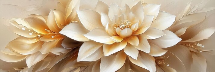Exquisite Beige Flower Art for Elegant Wall Decor 
