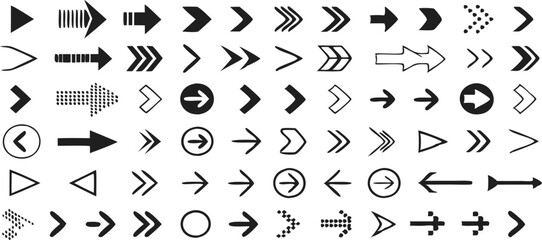 Arrow icons set. Vector illustration