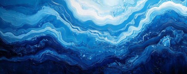 Obraz premium Electric Blue Wave Lines, Generative AI