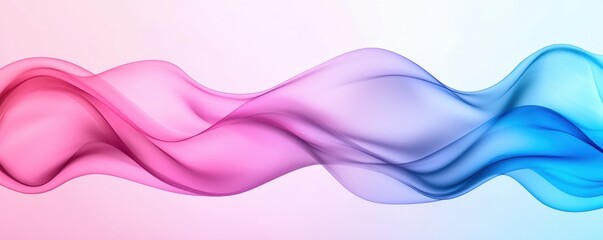 Fototapeta premium Abstract Flowing Waves in Soft Pink and Blue Hues on a Gentle Background for Creative Designs and Artworks