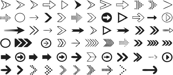 Arrow icons set. Vector illustration