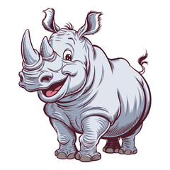 Obraz premium cartoon rhino cartoon
