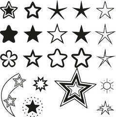 Obraz premium Star collection. Different stars set. Vector illustration