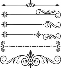 Fototapeta premium Vintage border and divider set
