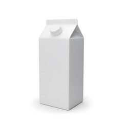 Isolated White Carton Packaging Mockup for Milk or Juice Product