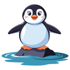 Obraz premium penguin on stone