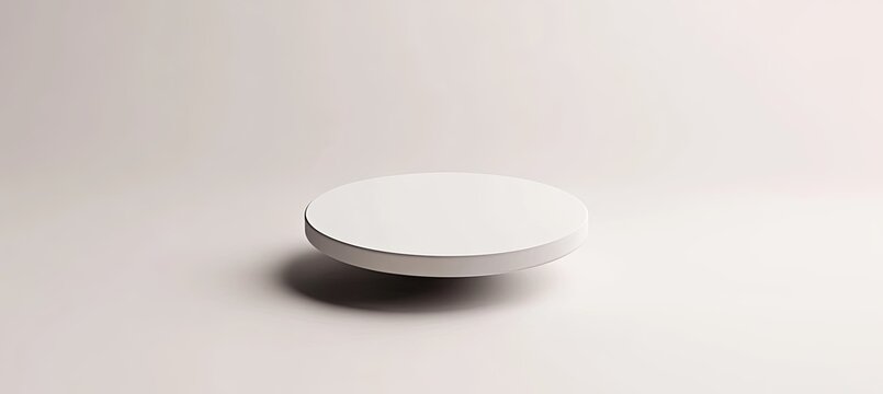 White disc display platform, studio backdrop