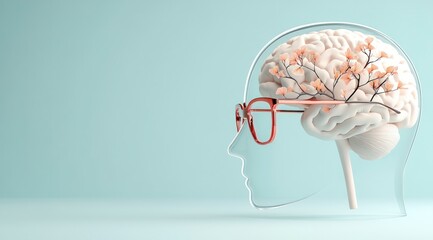 Mindful Brain   Flowers  Glasses  and  Human Anatomy