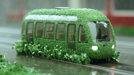 Eco Friendly Train  Green Transport  Sustainable City  Future Travel