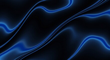 Obraz premium Flowing blue light trail forming an abstract wave, illuminated against a dark, dramatic background