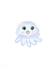 Cute icon animals jellyfish