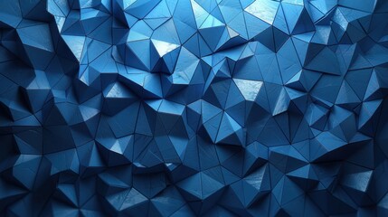 Obraz premium Blue geometric surface with 3d polygonal shapes and shadows