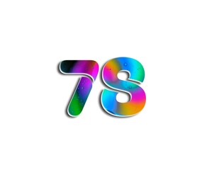 Number design with colorful bubble elements in numbers on white background