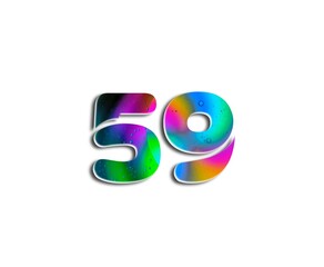 Number design with colorful bubble elements in numbers on white background
