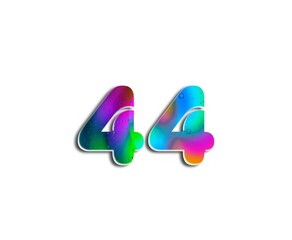 Number design with colorful bubble elements in numbers on white background