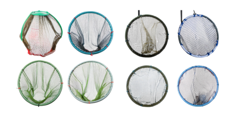 Assorted Types of Fishing Mesh Nets for Aquatic Use and Activity