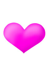 Pink heart on blank, pink heart isolated on white, heart sign, 3d heart, pink heart png, heart shape, pink heart on white background, png, sticker