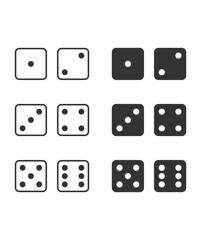 Game dice icons set white background stock illustration