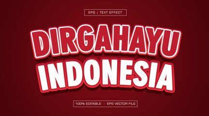 Fototapeta premium Indonesia independent text effect