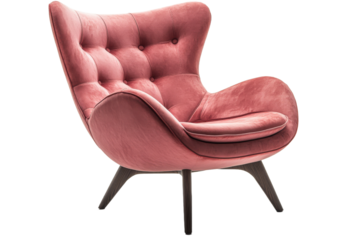 Modern velvet accent chair enhances interior decor