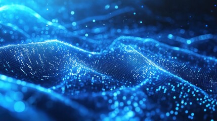 Abstract blue digital wave background, technology concept