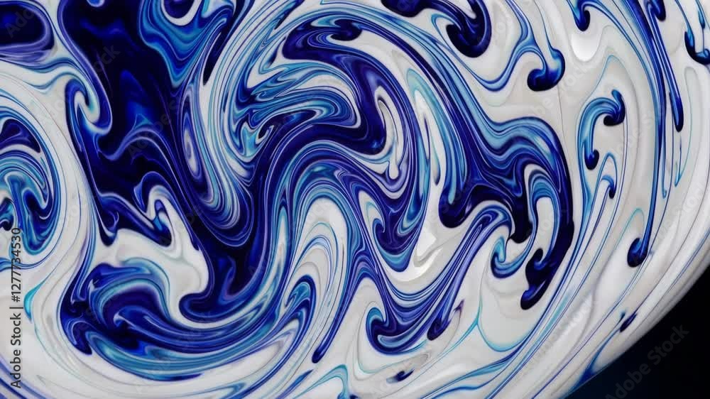 Leinwandbilder abstract blue and white swirling pattern on a canvas with fluid motion, artistic expression and crea