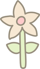 cute colorful flower doodle decoration 