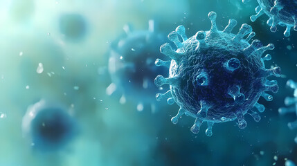 Obraz premium Microscopic Image of a Virus Cell with Dynamic Details